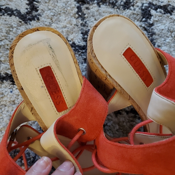Guess Suede Lace-Up Heeled Sandals size 7 - Picture 9 of 9